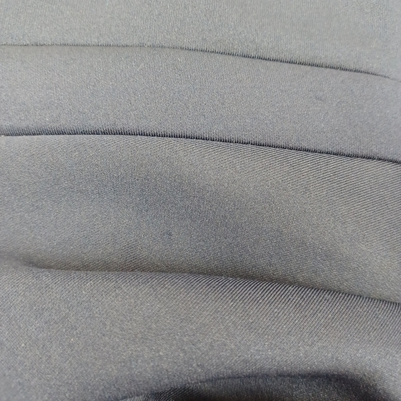 Xscape Cocktail Midi Dress Size 4 Ruffle Scuba Off the Shoulder In Midnight - Picture 10 of 16